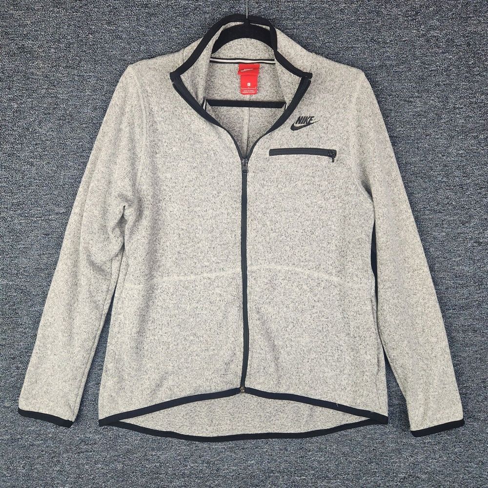 Nike Full Zip Fleece Summit Jacket‎ Heather Gray & Black Trim/Zipper